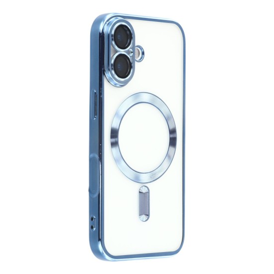 Husa compatibila cu IPhone 17, ALC MOBILE, pentru telefon mobil cu protectie pentru camera, Tehnologie MagSafe, rezistenta la socuri, contur Albastru