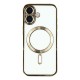 Husa compatibila cu IPhone 17, ALC MOBILE, pentru telefon mobil cu protectie pentru camera, Tehnologie MagSafe, rezistenta la socuri, contur Gold