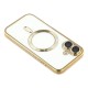 Husa compatibila cu IPhone 17, ALC MOBILE, pentru telefon mobil cu protectie pentru camera, Tehnologie MagSafe, rezistenta la socuri, contur Gold