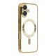 Husa compatibila cu IPhone 17, ALC MOBILE, pentru telefon mobil cu protectie pentru camera, Tehnologie MagSafe, rezistenta la socuri, contur Gold