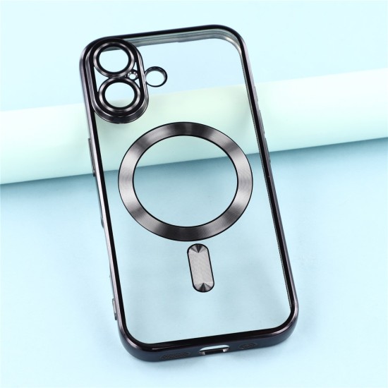 Husa compatibila cu IPhone 17, ALC MOBILE, pentru telefon mobil cu protectie pentru camera, Tehnologie MagSafe, rezistenta la socuri, contur Negru