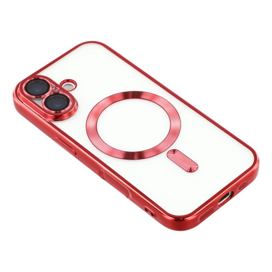 Husa compatibila cu IPhone 17, ALC MOBILE, pentru telefon mobil cu protectie pentru camera, Tehnologie MagSafe, rezistenta la socuri, contur Rosu