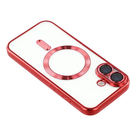 Husa compatibila cu IPhone 17, ALC MOBILE, pentru telefon mobil cu protectie pentru camera, Tehnologie MagSafe, rezistenta la socuri, contur Rosu