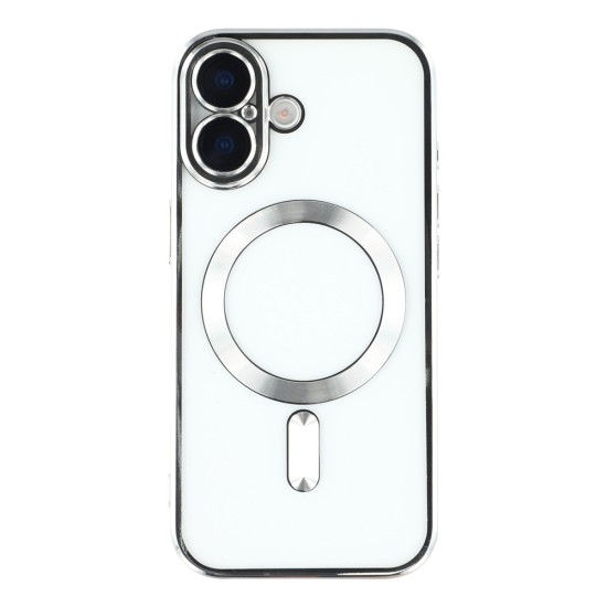 Husa compatibila cu IPhone 17, ALC MOBILE, pentru telefon mobil cu protectie pentru camera, Tehnologie MagSafe, rezistenta la socuri, contur Silver