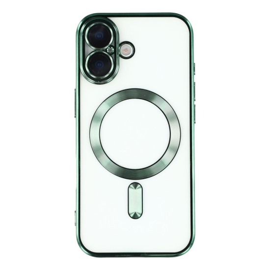 Husa compatibila cu IPhone 17, ALC MOBILE, pentru telefon mobil cu protectie pentru camera, Tehnologie MagSafe, rezistenta la socuri, contur Verde