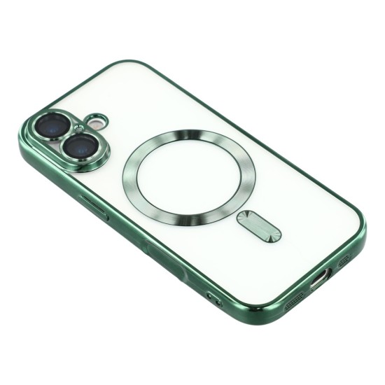 Husa compatibila cu IPhone 17, ALC MOBILE, pentru telefon mobil cu protectie pentru camera, Tehnologie MagSafe, rezistenta la socuri, contur Verde