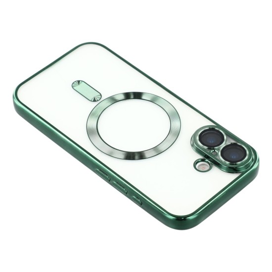 Husa compatibila cu IPhone 17, ALC MOBILE, pentru telefon mobil cu protectie pentru camera, Tehnologie MagSafe, rezistenta la socuri, contur Verde