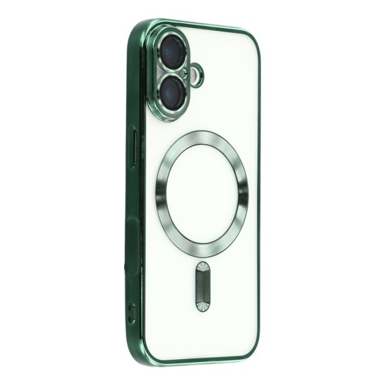 Husa compatibila cu IPhone 17, ALC MOBILE, pentru telefon mobil cu protectie pentru camera, Tehnologie MagSafe, rezistenta la socuri, contur Verde
