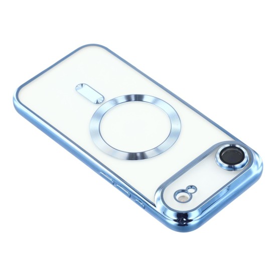 Husa compatibila cu IPhone 17 Air, ALC MOBILE, pentru telefon mobil cu protectie pentru camera, Tehnologie MagSafe, rezistenta la socuri, contur Albastru
