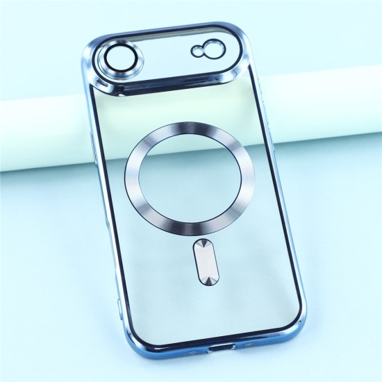 Husa compatibila cu IPhone 17 Air, ALC MOBILE, pentru telefon mobil cu protectie pentru camera, Tehnologie MagSafe, rezistenta la socuri, contur Albastru