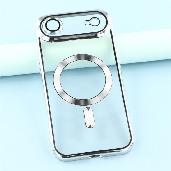 Husa compatibila cu IPhone 17 Air, ALC MOBILE, pentru telefon mobil cu protectie pentru camera, Tehnologie MagSafe, rezistenta la socuri, contur Silver