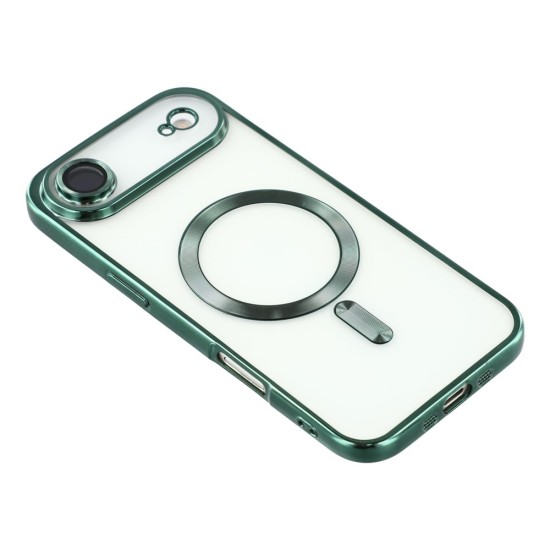 Husa compatibila cu IPhone 17 Air, ALC MOBILE, pentru telefon mobil cu protectie pentru camera, Tehnologie MagSafe, rezistenta la socuri, contur Verde
