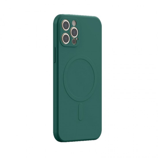 Husa culoarea Dark Green pentru cu iPhone 13, cu incarcare tip MagSafe - ALC®