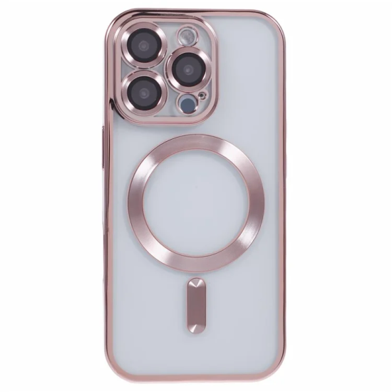 Husa compatibila cu IPhone 16 Pro, ALC MOBILE, pentru telefon mobil cu protectie pentru camera, Tehnologie MagSafe, rezistenta la socuri, contur Rose