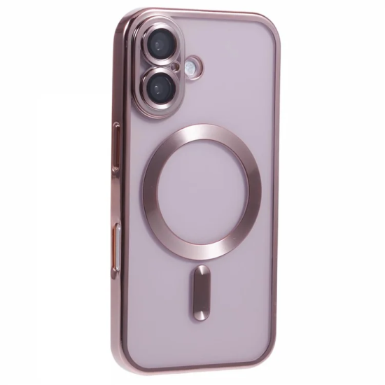 Husa compatibila cu IPhone 16 Plus, ALC MOBILE, pentru telefon mobil cu protectie pentru camera, Tehnologie MagSafe, rezistenta la socuri, contur Rose