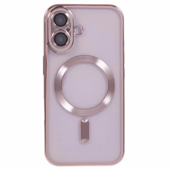 Husa compatibila cu IPhone 16 Plus, ALC MOBILE, pentru telefon mobil cu protectie pentru camera, Tehnologie MagSafe, rezistenta la socuri, contur Rose