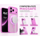 Husa Matte MagSafe pentru IPhone 17 Pro Max, protectie completa, contur Roz