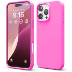Husa Soft Touch, compatibila cu IPhone 16 Pro Max, Roz Neon Tpu