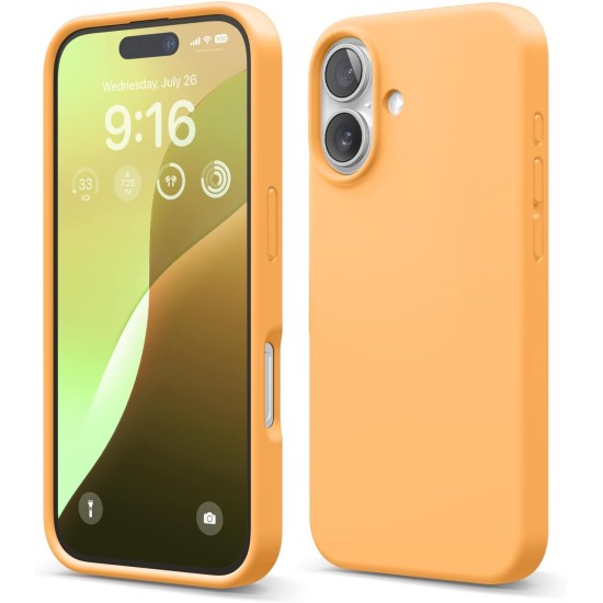 Husa Soft Touch, slim, ALC Mobile, anti soc, compatibila cu IPhone 16 Plus, Portocaliu Tpu