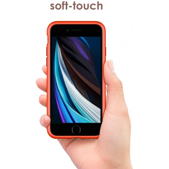 Husa Liquid soft touch compatibila cu Apple IPhone 7 / 8 / SE 2020, Intense Red - ALC®