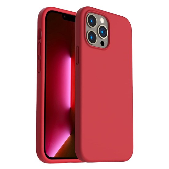 Husa Liquid soft touch compatibila cu Apple IPhone 13 Pro, Red - ALC®