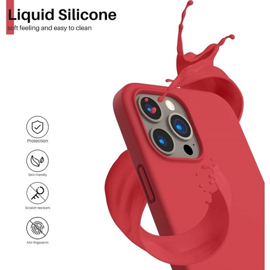 Husa Liquid soft touch compatibila cu Apple IPhone 11 Pro Max, Red - ALC®