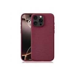 Husa compatibila cu iPhone 16 Pro Max, MagSafe, Design Woven, Soft Touch, Antisoc, Cherry Red