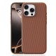 Husa compatibila cu iPhone 16 Pro, MagSafe, Design Woven, Soft Touch, Antisoc, Maro