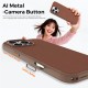 Husa compatibila cu iPhone 16 Pro, MagSafe, Design Woven, Soft Touch, Antisoc, Maro