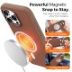 Husa compatibila cu iPhone 16 Pro, MagSafe, Design Woven, Soft Touch, Antisoc, Maro