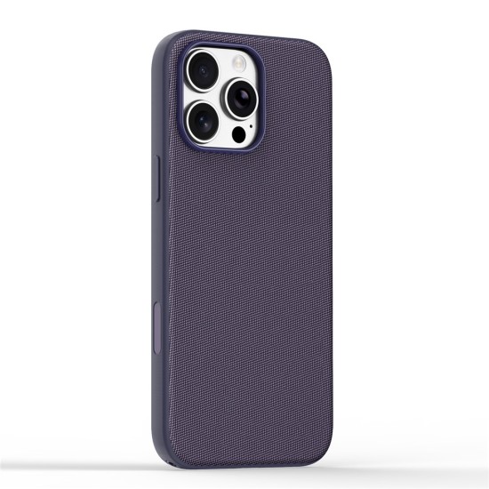 Husa compatibila cu iPhone 16 Pro, MagSafe, Design Woven, Soft Touch, Antisoc, Mov