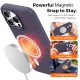 Husa compatibila cu iPhone 16 Pro, MagSafe, Design Woven, Soft Touch, Antisoc, Mov