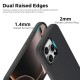 Husa compatibila cu iPhone 16 Pro, MagSafe, Design Woven, Soft Touch, Antisoc, Negru