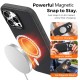 Husa compatibila cu iPhone 16 Pro, MagSafe, Design Woven, Soft Touch, Antisoc, Negru