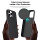Husa compatibila cu iPhone 16 Pro, MagSafe, Design Woven, Soft Touch, Antisoc, Negru
