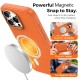  Husa compatibila cu iPhone 16 Pro, MagSafe, Design Woven, Soft Touch, Antisoc, Portocaliu