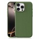 Husa compatibila cu iPhone 16 Pro, MagSafe, Design Woven, Soft Touch, Antisoc, Verde