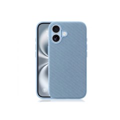 Husa compatibila cu iPhone 16, MagSafe, Design Woven, Soft Touch, Antisoc, Albastru Deschis