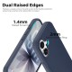 Husa compatibila cu iPhone 16, MagSafe, Design Woven, Soft Touch, Antisoc, Albastru Inchis