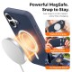 Husa compatibila cu iPhone 16, MagSafe, Design Woven, Soft Touch, Antisoc, Albastru Inchis