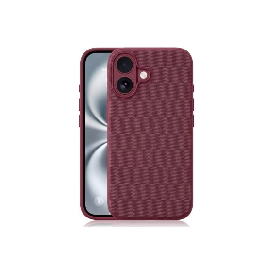  Husa compatibila cu iPhone 16, MagSafe, Design Woven, Soft Touch, Antisoc, Cherry Red