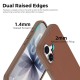 Husa compatibila cu iPhone 16, MagSafe, Design Woven, Soft Touch, Antisoc, Maro