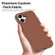 Husa compatibila cu iPhone 16, MagSafe, Design Woven, Soft Touch, Antisoc, Maro