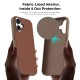 Husa compatibila cu iPhone 16, MagSafe, Design Woven, Soft Touch, Antisoc, Maro