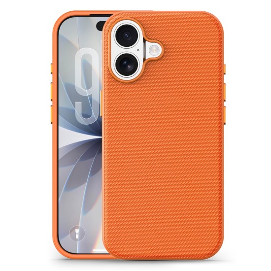 Husa compatibila cu iPhone 16, MagSafe, Design Woven, Soft Touch, Antisoc, Portocaliu Husa compatibila cu iPhone 16, MagSafe, Design Woven, Soft Touch, Antisoc, Portocaliu
