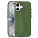  Husa compatibila cu iPhone 17, MagSafe, Design Woven, Soft Touch, Antisoc, Verde