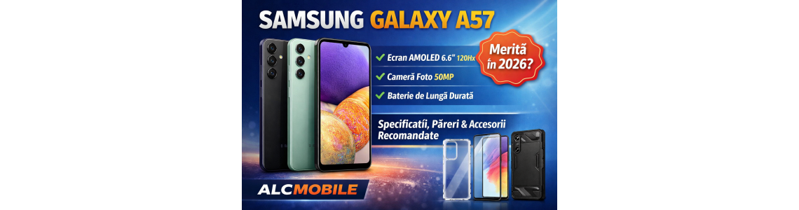 Samsung Galaxy A57 – Specificații, Păreri și Accesorii Recomandate | ALCMOBILE Samsung Galaxy A57 – Specificații, Păreri și Accesorii Recomandate | ALCMOBILE