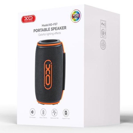 Boxa Portabila XO F57, Bluetooth 5.3, 10W, 1500mAh, TF Card, Wireless, Compacta, Orange/Black