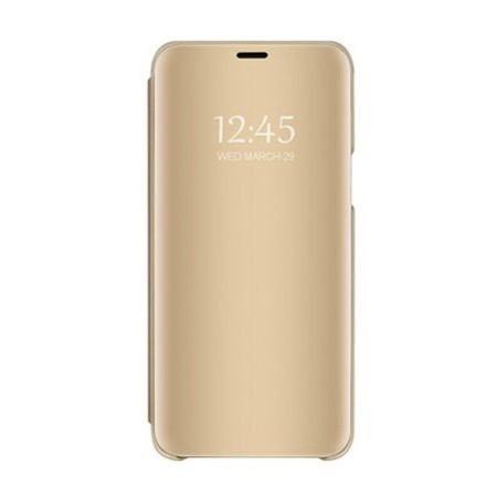 Husa Samsung, Galaxy S9, Clear View Flip Mirror Stand, Gold