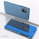 Husa pentru Samsung Galaxy A51 , Clear View Flip Mirror Stand, Albastru